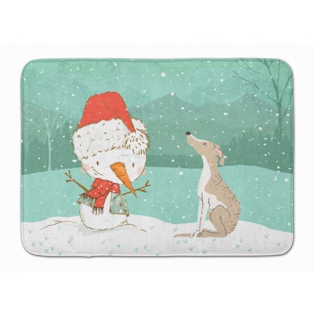Carolines Treasures Whippet Snowman Christmas Machine Washable Memory Foam Mat CK2079RUG